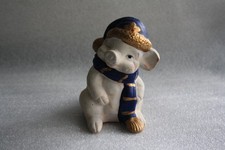 Figur Ton Tonfigur Weihnachten Schwein Schweinchen Deko Terrakotta shabby chic