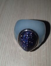 Ring NEU Steine Blaufluss und Achat 