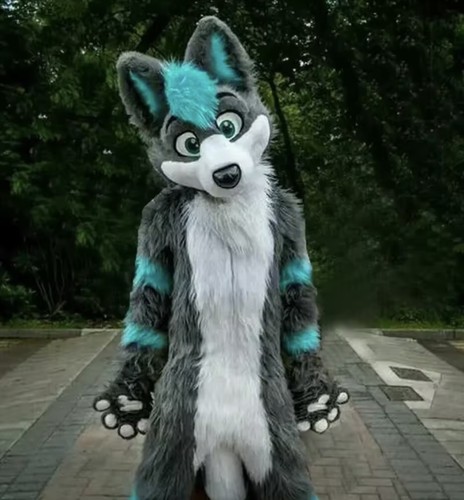 Fursuit komplett kostüm grau - kostüm,