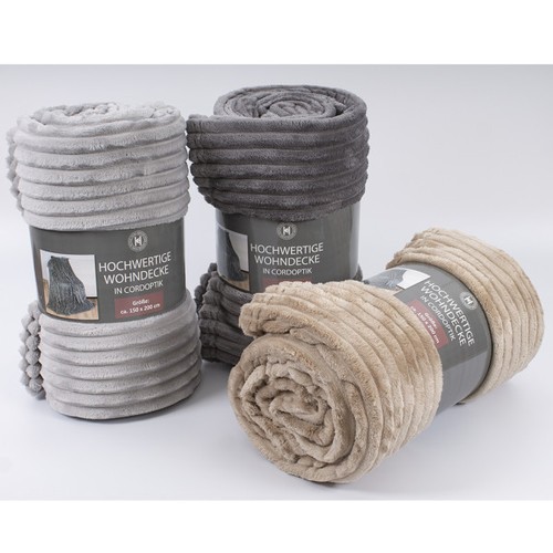 Fleecedecke flanell mit - fleecedecke, cord