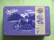 ältere Blechdose 100 Jahre Milka 1901-2001 Limited Edition mit Aufkleber - Top