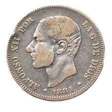 2 Pesetas 1881 Spanien 