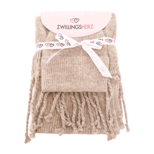 Zwillingsherz damen set mütze - damen,