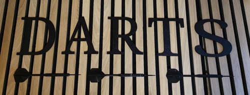 Darts schriftzug wanddeko - darts,