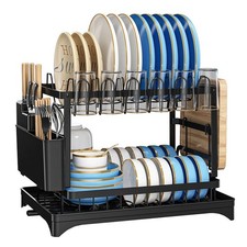 2-Tier Dish Rack Plate Cup