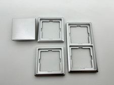 Merten Artec Konvolut Wippe + 1x 2er 2x 1er Rahmen Kunststoff Alu Silber Kratzer