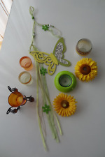 Dekoration Teelichthalter,Schmetterling FensterDeko, Frühling orange/gelb/grün