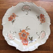 Antik Porzellan Schale Teller Platte STEINMANN Tiefenfurt Blumendekor Ca 1930 J.