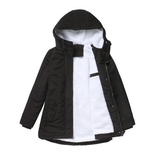 Damen parka teddyfutter kapuze - teddyfutter,