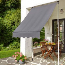 Klemm-Markise - Sonnenschutz für Balkon, Terrasse, UV beständig in Grau