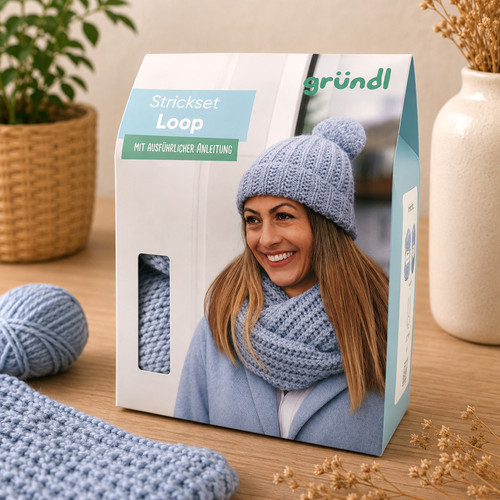 Strickset loop blau - blau, diy