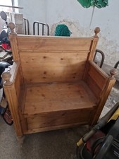 Antike Truhenbank Echtholz