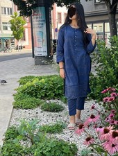 Blue salwar kameez readymade - salwar,