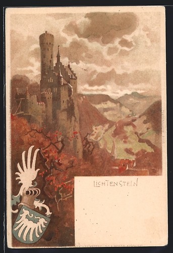 Lithographie burg lichtenstein - burg,