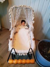 Original Knorr Retro PUPPENWAGEN, elfenbeinfarben,groß