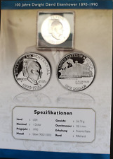 USA 1 Dollar 1990 Silber 100 Jahre Eisenhower PP Ag 900 Silver Coin Art. 005-005