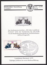 BRD / Landshuter   Hochzeit 1981  " Schwarzdruck - Sonderstempel "