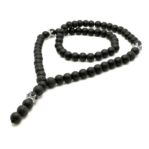 Perlenkette schwarz onyx - perlenkette,