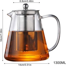 1300ml glas teekanne mit - 1300ml,