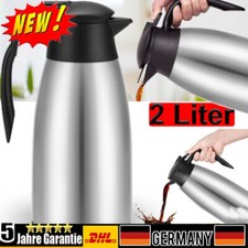 2L Thermoskanne Kaffeekanne Edelstahl Isolierkanne Thermo Teekanne Isolierflasch
