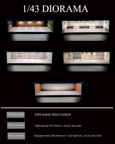 Diorama garage modell led - 1/43,
