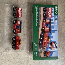 Brio World 33844 Feuerwehr Löschzug Rescue Firefighting Train Holzeisenbahn Set
