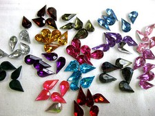 100 Acryl-Strass-Glitzersteine,Tröpfchen,Farbe wählbar,13x8mm ,zum Basteln,St60