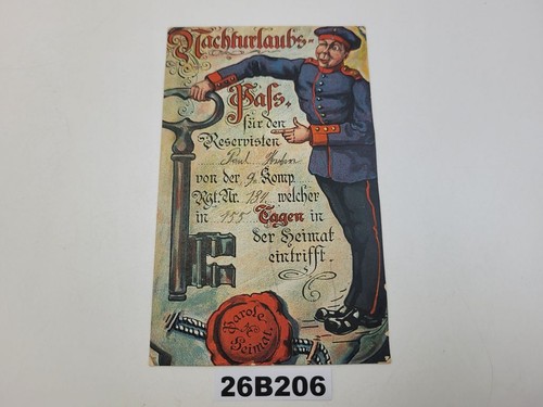 Postkarte nachturlaubs pass - postkarte, "nachturlaubs-pass