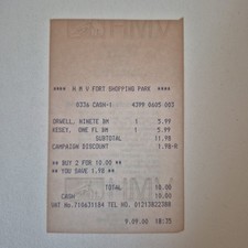 Oldtimer HMV Kassenbeleg