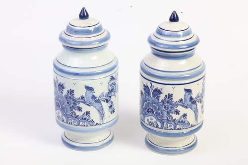 Delfts deckelvase - 2x,