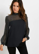 Tunikabluse mit Smokeeinsatz