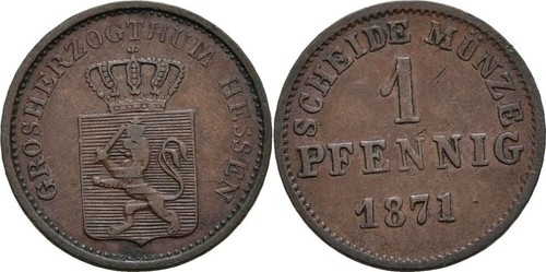 Hessen darmstadt pfennig 1871 - darmstadt,