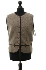 Arber Trachten Damen Strickweste Weste 42 braun Rundhals Grobstrick Schurwolle