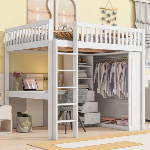 Hochbett mit kleiderschrank - mit,