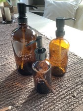 Eulenschnitt Seifenspender 3 er Set ! Braunglas