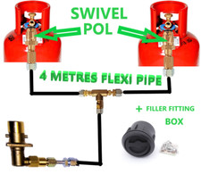 LPG Füllung Set Mit Drehbar Pol Adapter 2 Propan Flaschen Zylinder Rv +