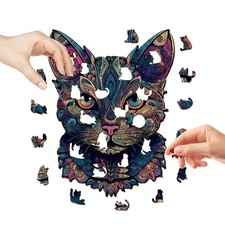 Buntes Katzen-Holzpuzzle