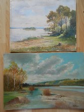 GEORG EBNER München ROSENINSEL Starnberger See Ölgemälde + Aquarell 1941 Isar