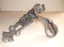 PZ Langschild Drücker 10mm schwarz gehämmert Antik Türe Vintage Schmiedeeisen