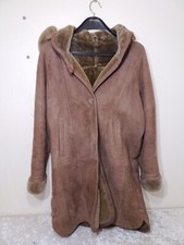 Authentic Design Lammfell Damen Lederjacke - Kapuze abnehmbar - Größe M