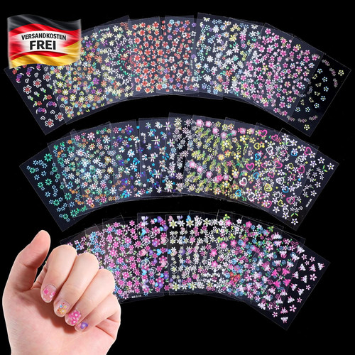 Nagelsticker blumen - 3d,
