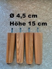 4 Konisch Beine Möbelbeine Bettfüße Möbelfüße Tischbeine Holzfüße Höhe 15 cm