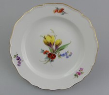 ⚔ Meissen ø18 cm Teller bunte Blume 3, mitte  1. Wahl Knaufzeit vor 1924 - 15283