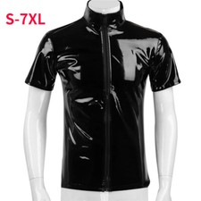 PVC Herren Kunstlackleder Hemd