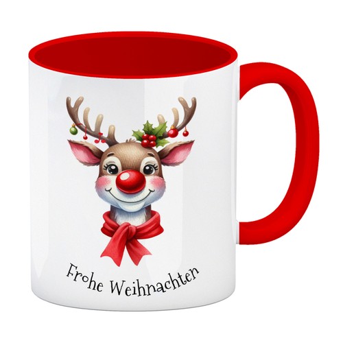 Rentier kaffeebecher rot - kaffeebecher, in
