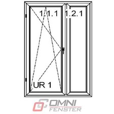 Balkontür PVC DREH-KIPP-FIX 2-flüg Kunstsoff 130 x 210cm nach Maß