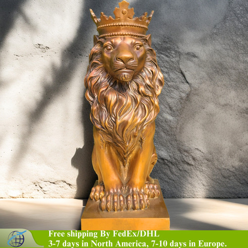 34cm bronze lion statue - lion,