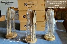  3 x Küchenhelfer-Set - 6- teilig (kpl. 3 SETS) zumeist aus  HOLZ. ( Umwelt !! )