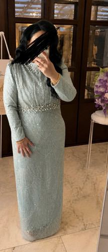 Abendkleid hellblau silber - abendkleid,