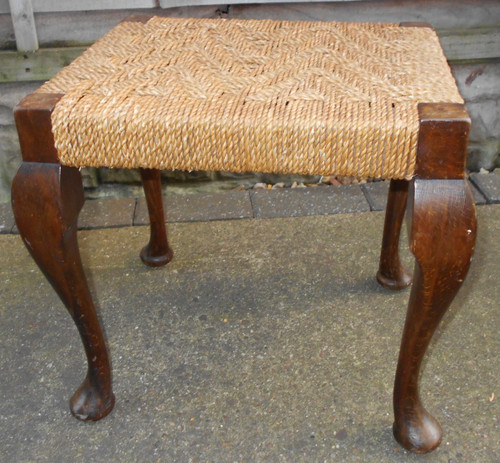 Holz hocker geflochten - hocker,